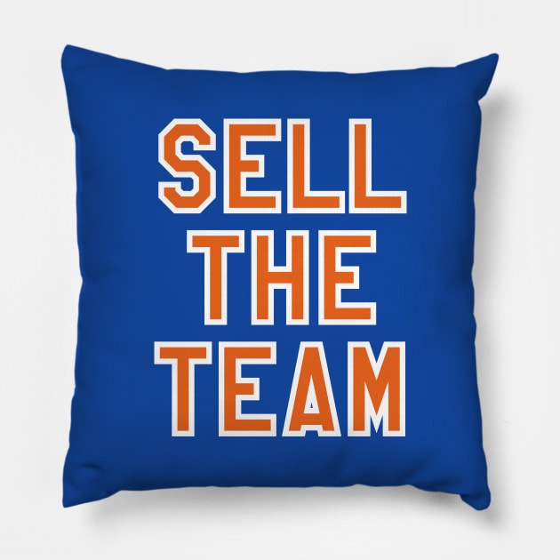 NY Sell The Team - Blue Pillow by KFig21