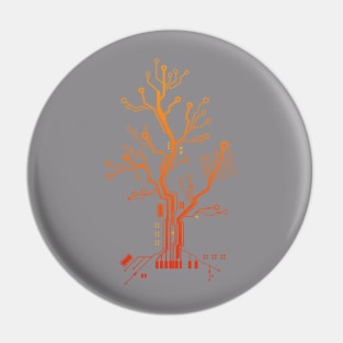 Yellow Technology Tree Pin