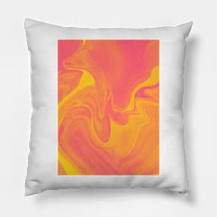 Pink and Yellow Abstract Painting Pillow