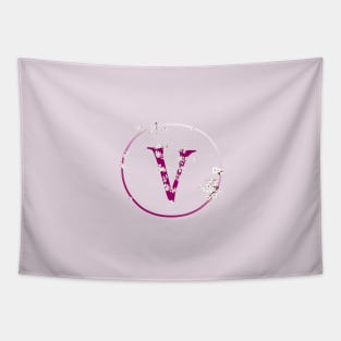 Monogram fairy flowers, letter V Tapestry