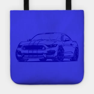 Shelby Mustang GT350 Blue Sketch Tote