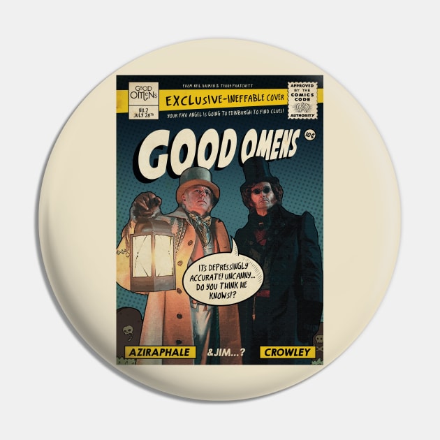 Good Omens Comic Book Pin by AppaArtCrafts