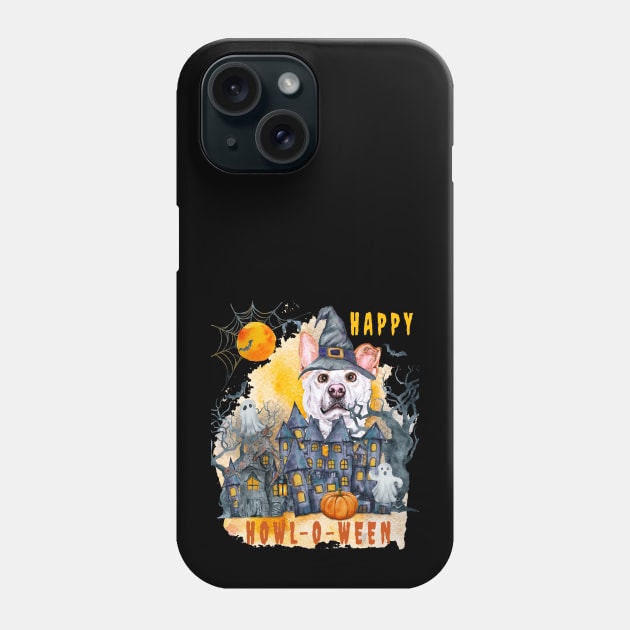 Korean Jindo Happy Howl-o-ween Ghost Houses Funny Watercolor Phone Case by Sniffist Gang