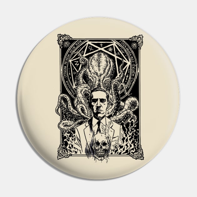 HP Lovecraft Pin by The Grand Guignol Horror Store