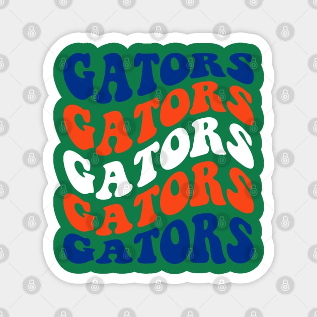 Florida Gators Football Wave Font Design Magnet by Violet Ray Design