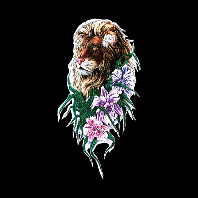 beautiful floral lion head by A1designs