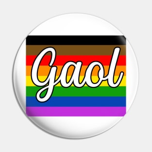 Pride flag gaol, Scottish Gaelic word for love Pin