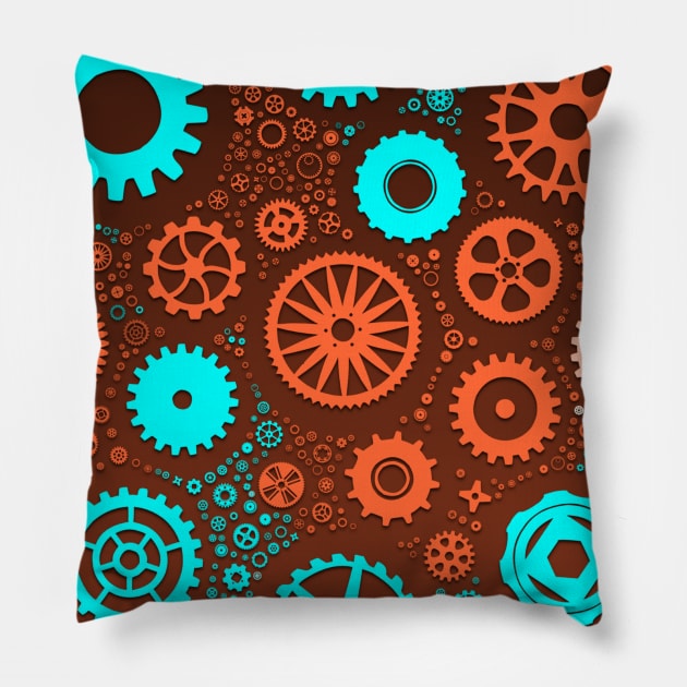 Gears, Ghears Pillow by Wavey's