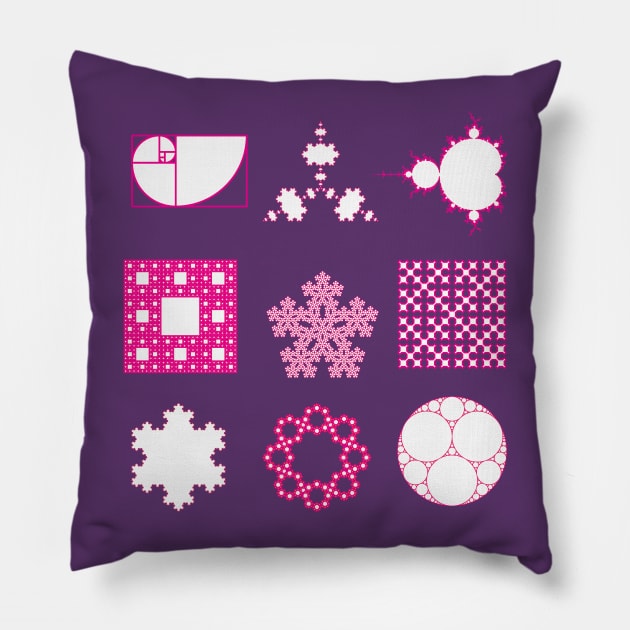 9 Fractals- pink Pillow by candhdesigns