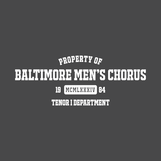 Athletic Shirt - Tenor I White by baltimoremenschorus