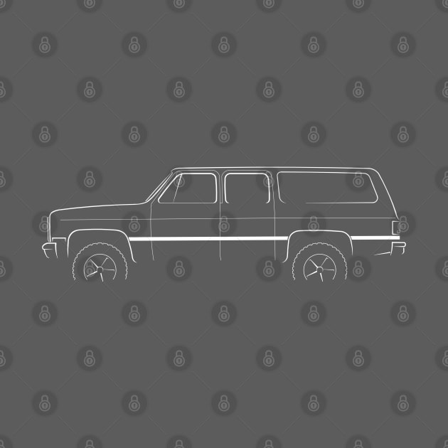 4x4 Chevy Suurban - profile stencil, white by mal_photography