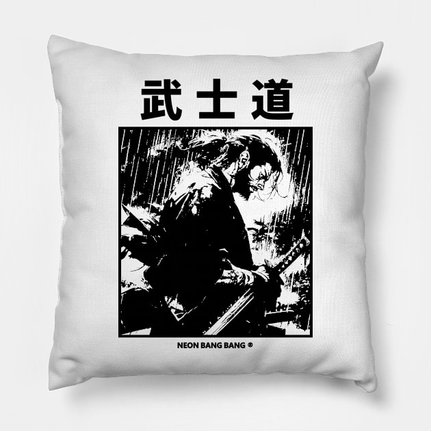 Japanese Samurai Warrior Anime Streetwear #5 Pillow by Neon Bang Bang