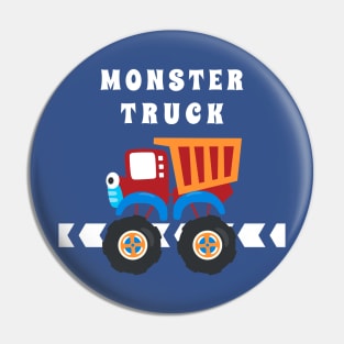 illustration of monster truck with cartoon style. Pin