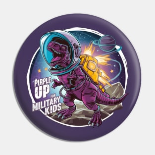 purple up for military kids dino astronaut lovers funny Pin