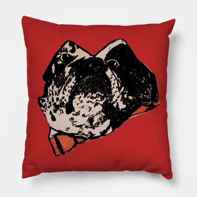 Silly Dog Pillow by Art by Bronwyn