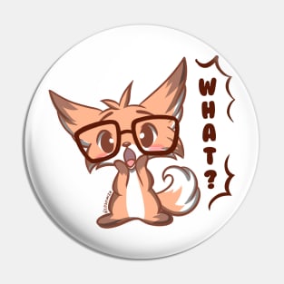 Cute Kawaii Nerd Fox what waa wtf Pin