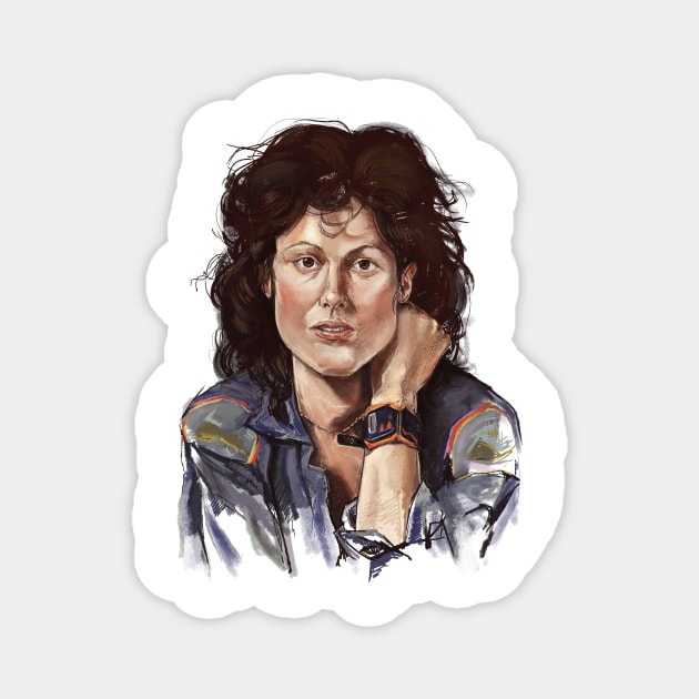 Ripley - Sigourney Weaver - Alien Magnet by Rowena Aitken