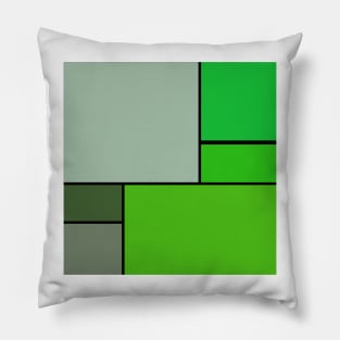 green mondrian inspired design Pillow