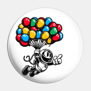 Colorful Air Balloons Astronaut Pin