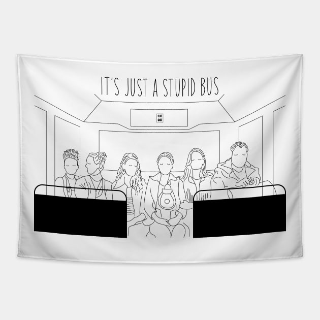 Stupid bus Tapestry by Gabi Veiga