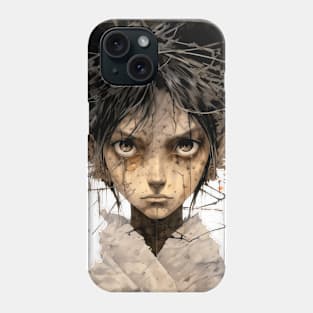 Mysterious Young Woman: A Young Woman Focused Forward Phone Case