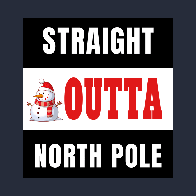 Straight Outta North Pole Cute Funny Cartoon Snowman Gift by klimentina