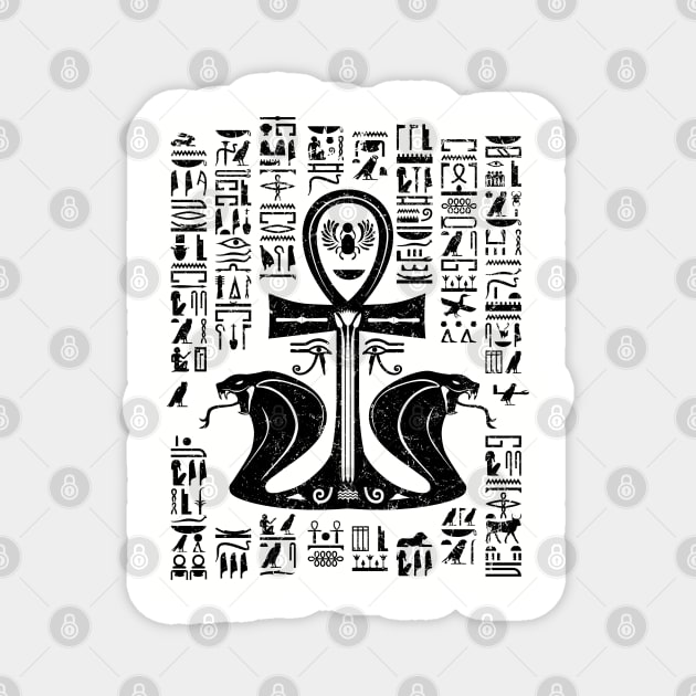 Egyptian cross ankh with Uraeus the Cobra Magnet by Nartissima