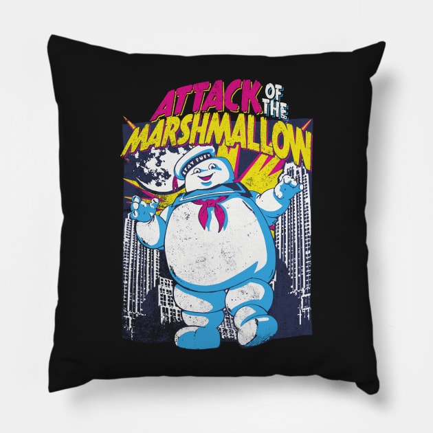 Attack of the Marshmallow - Ghostbusters Pillow by Vector-Planet