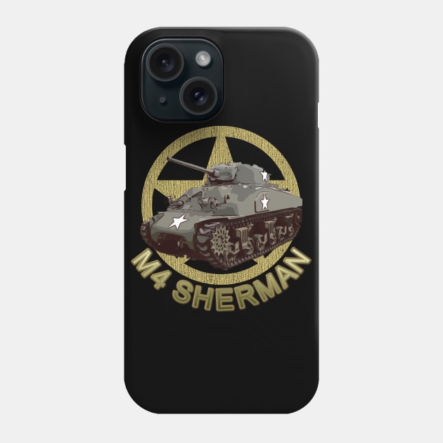 M4 Sherman WW2 American Medium Tank Phone Case by F&L Design Co.