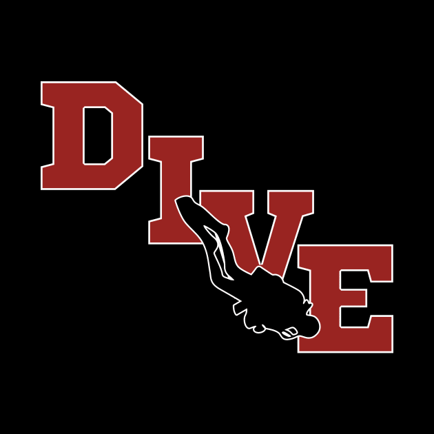 Dive Diving Red Underwater Sea Diver Gift by JeZeDe