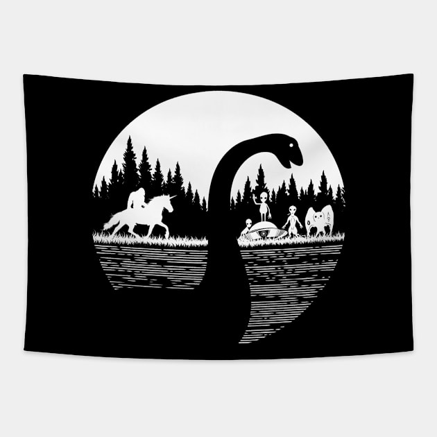 Cryptid Animals Tapestry by Tesszero