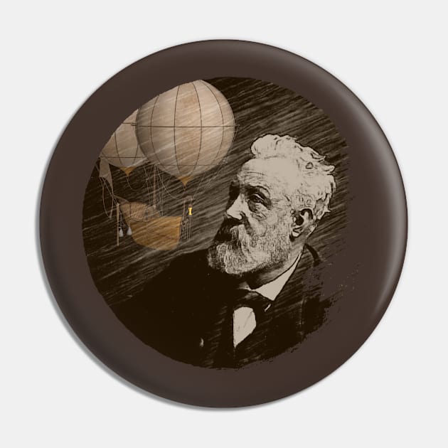 Sci-Fi Visionary - Jules Verne Aeronautical Vehicle 1 Pin by EDDArt