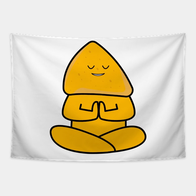 International yoga day with cute nachos character Tapestry by Bekis