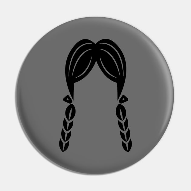Braids, Girl with braids, Wednesday Pin by Mika Design