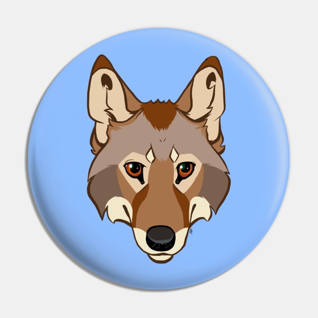 Coyote Face Pin by Copperbora