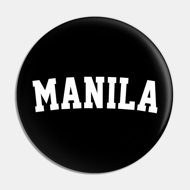 Manila Varsity Typography Pin by jiromie