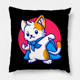 Cute cat super hero Pillow