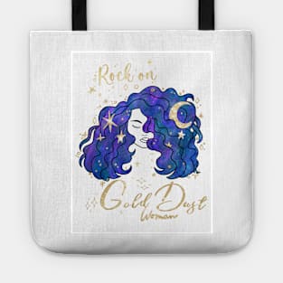 Rock on Gold Dust Woman Fleetwood (white background) Tote