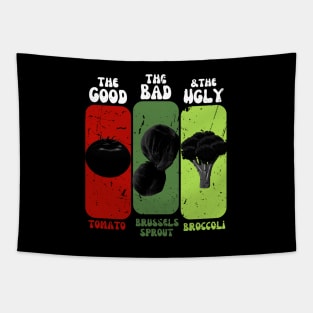 The Good The Bad And The Ugly Tomato Brussels Sprout Broccoli Tapestry