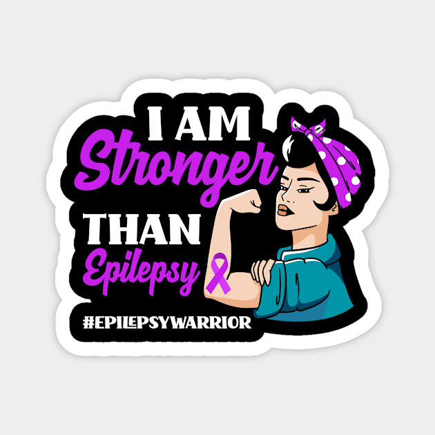 Epilepsy Warrior Fighter Epilepsy Awareness Magnet by ksshop