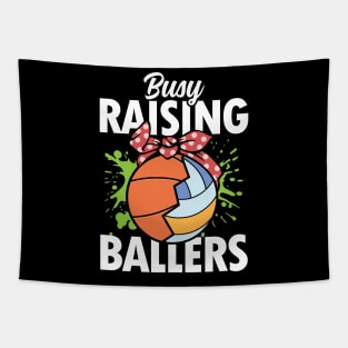 Busy Raising Ballers - Basketball/Volleyball Tapestry