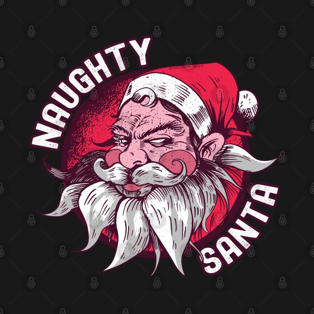 Funny NAUGHTY SANTA Adult Humor Design by Dibble Dabble Designs