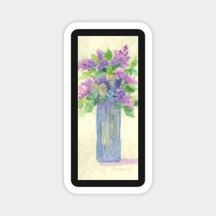 Tiny Blue vase of Lilacs Magnet