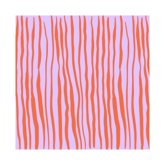 Vertical retro wavy lines - orange and violet by wackapacka