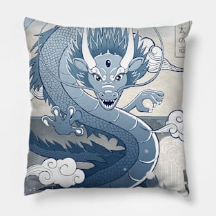 Blue dragon Pillow