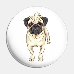 Fawn pug Dog Pin