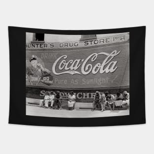 Soda Pop Billboard, 1939. Vintage Photo Tapestry