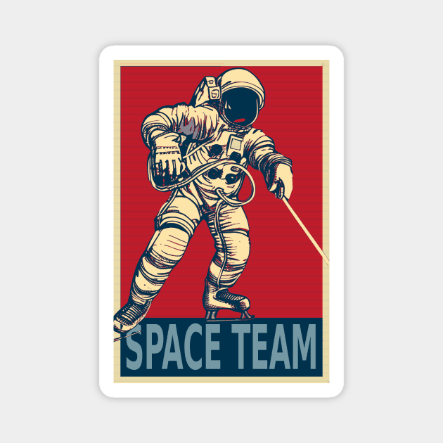 Astronaut Playing Ice Hockey Magnet by DesignArchitect