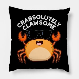 Crabsolutely Clawsome Cute Crab Pu Pillow