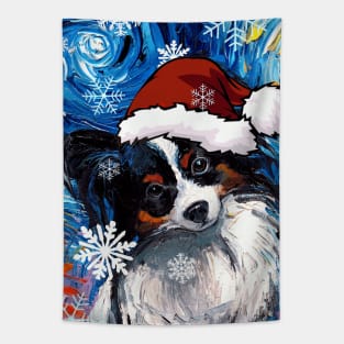 Papillon Santa Tapestry